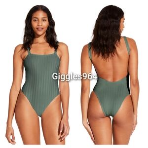 Vitamin A Leah Square Neck One Piece Aloe Green
